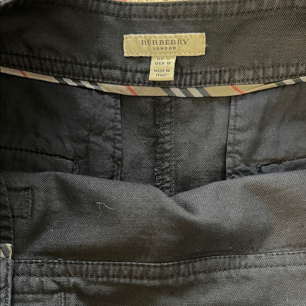 Burberry Dark Blue A-Line Skirt with Gold Buttons - Picture 4 of 6